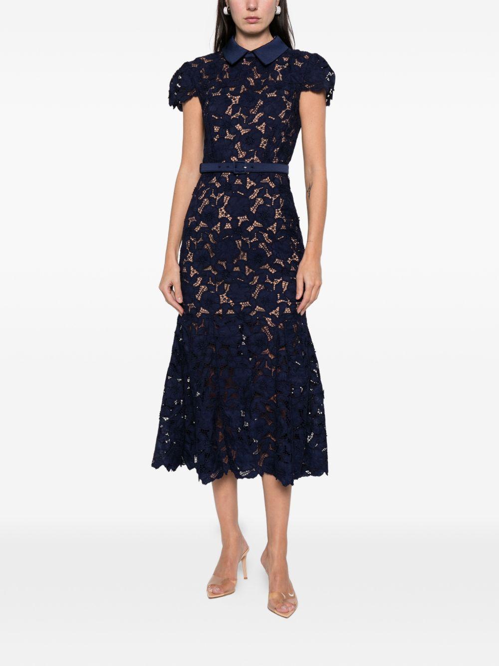 Abito Midi In Pizzo RS26171MN NAVY SELF-PORTRAIT