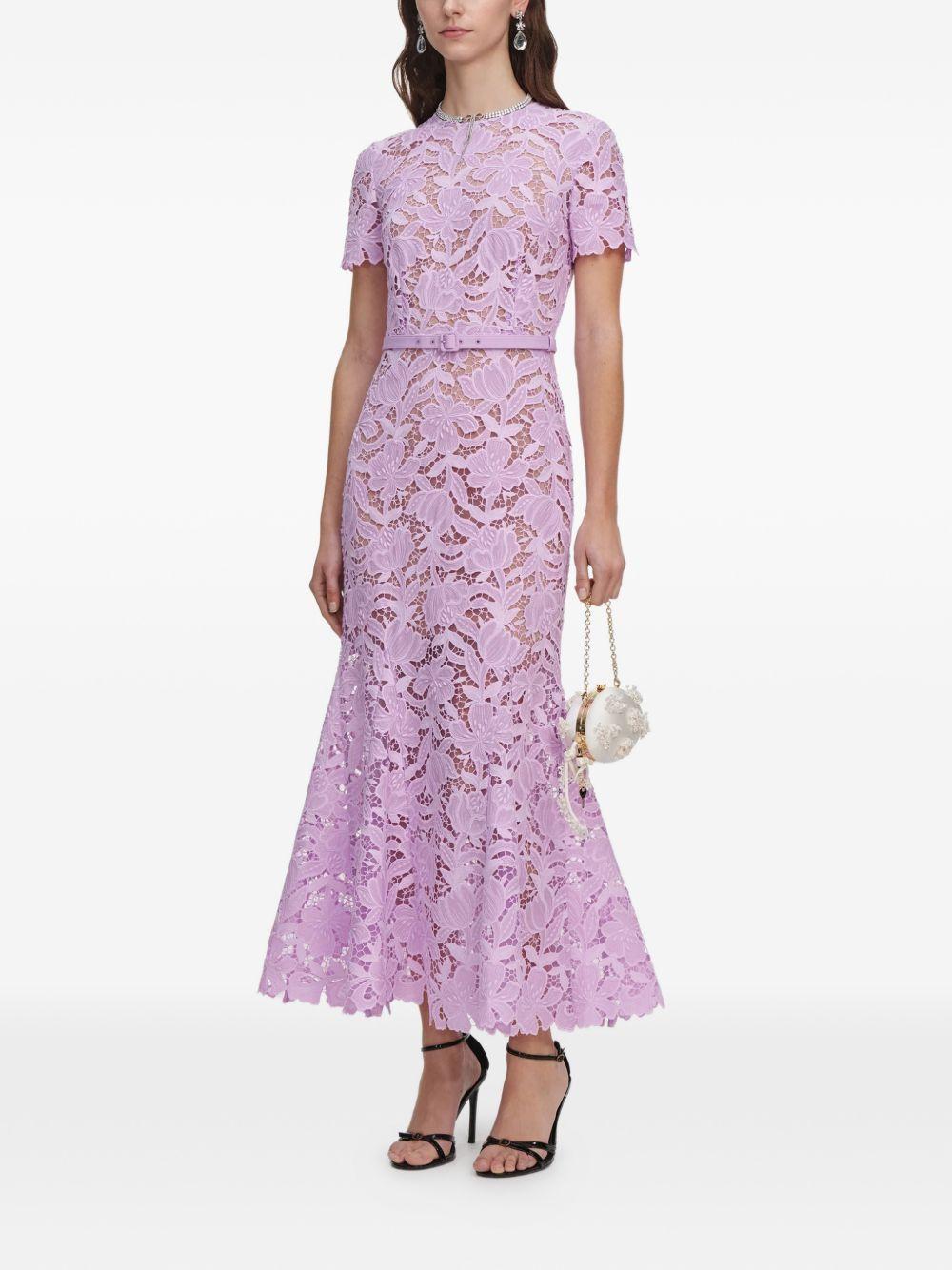 Abito midi in pizzo PF26107ML LILAC SELF-PORTRAIT
