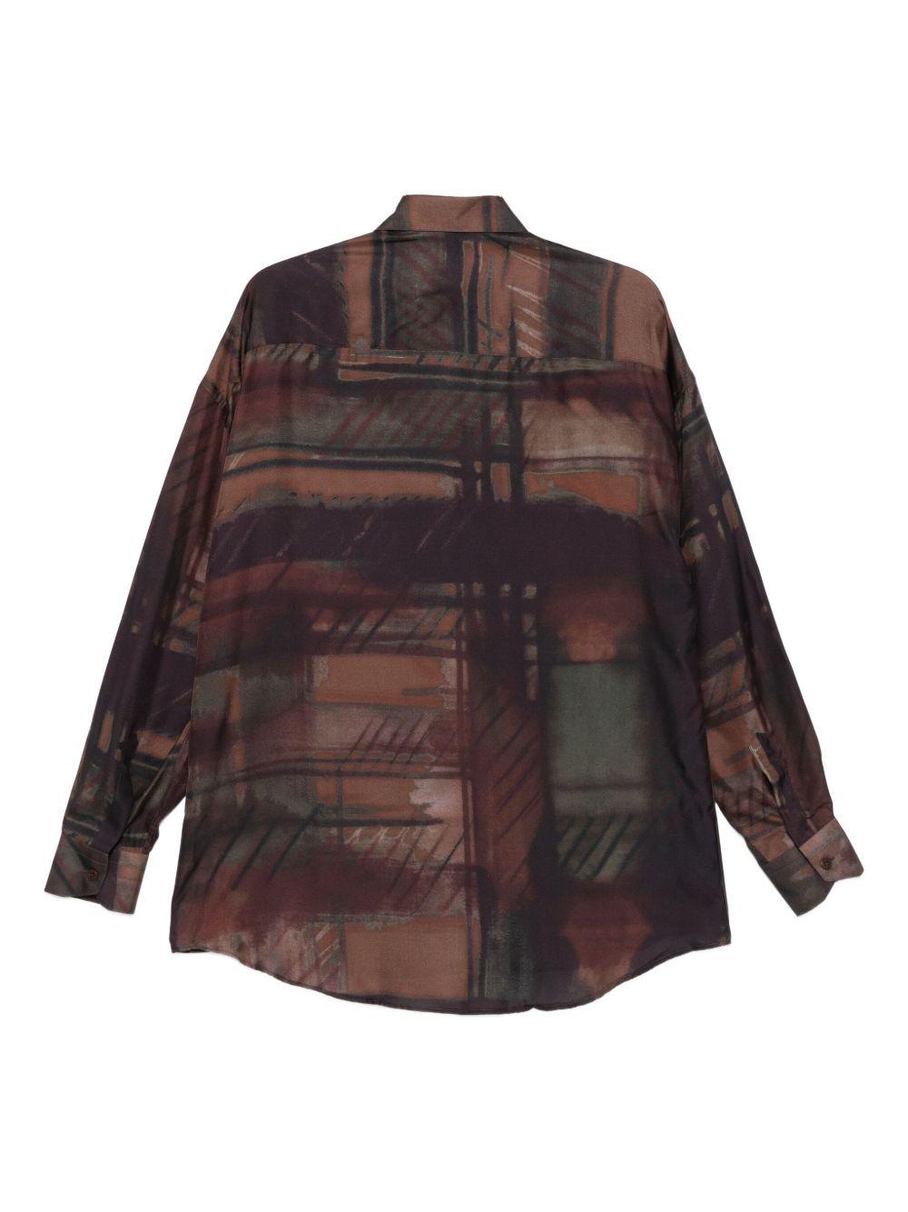 Camicia Valentino Klee Aloe Z42Z104 MARRONE VERDE COSTUMEIN