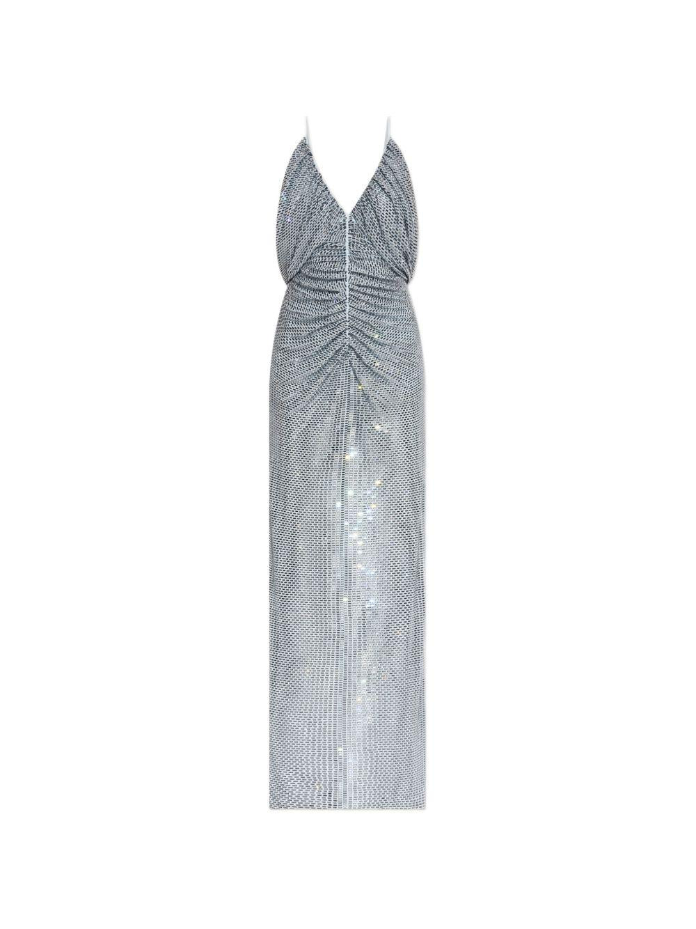 Maxi Abito In Mesh Con Cristalli SS26161XABL BLUE SELF-PORTRAIT