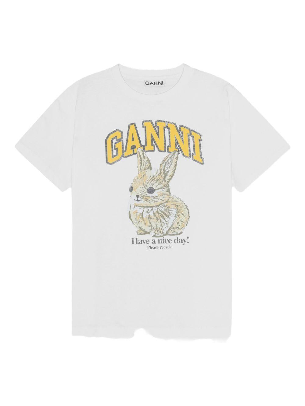 White Relaxed Jersey Bunny T-shirt T4273 151 BRIGHT WHITE GANNI