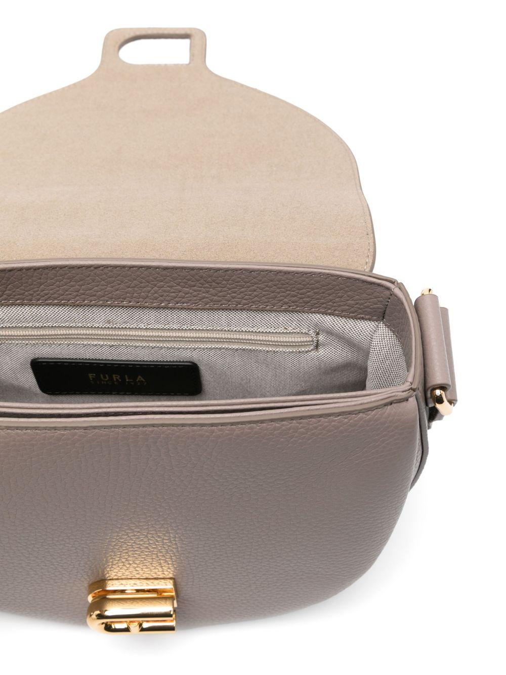 Borsa a spalla con placca logo WB01605 - BX0356 3763S STUCCO GRAY FURLA