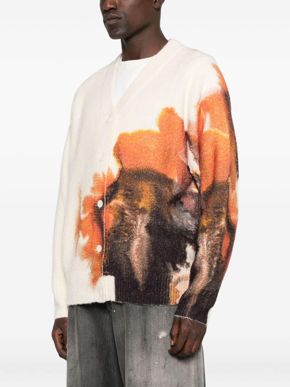 Cardigan con stampa grafica<BR/> JX7333 WHITE Y-3