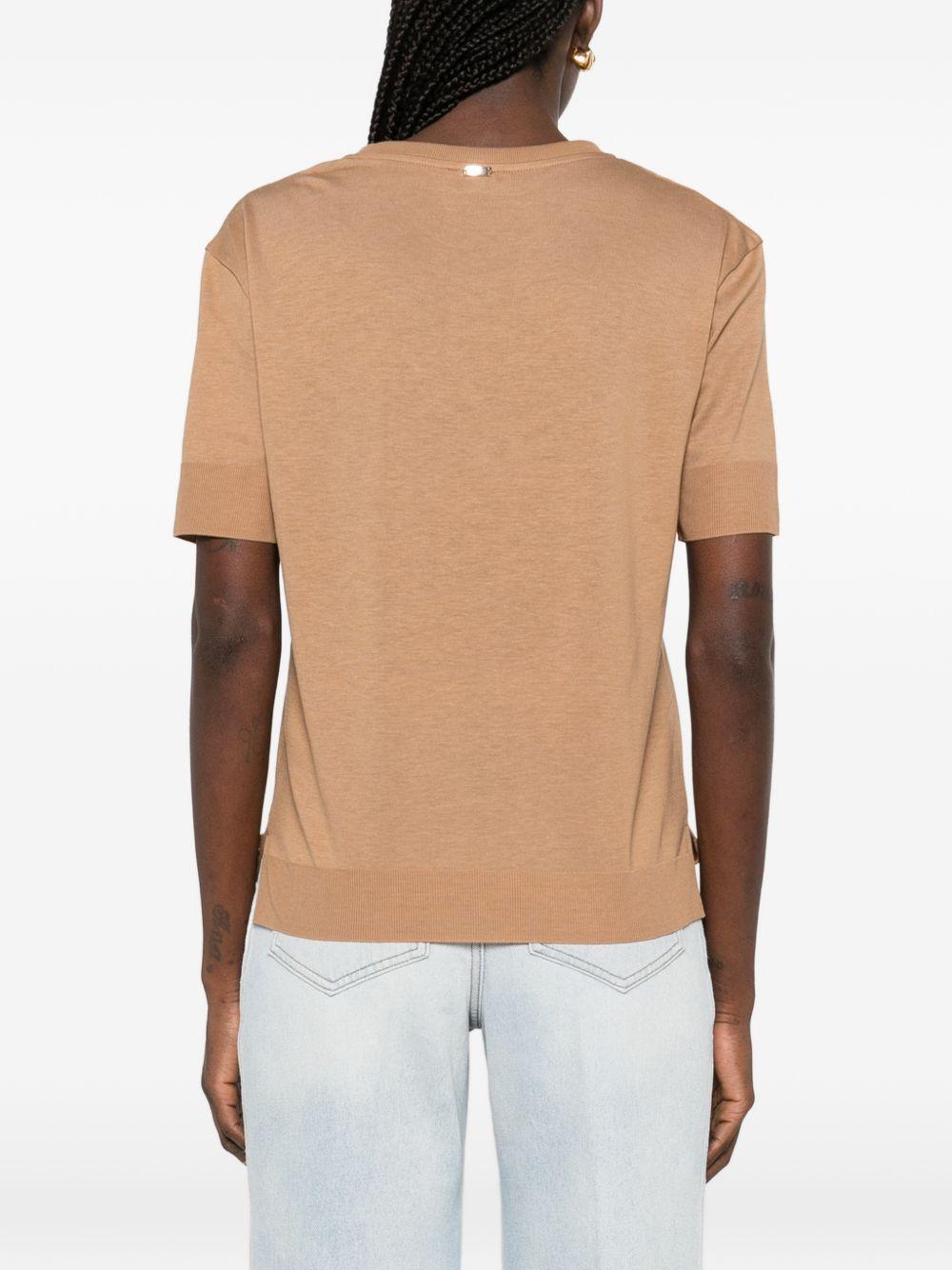 T-shirt in Glam Knit Effect JG000223D52056 2150 CAMEL HERNO