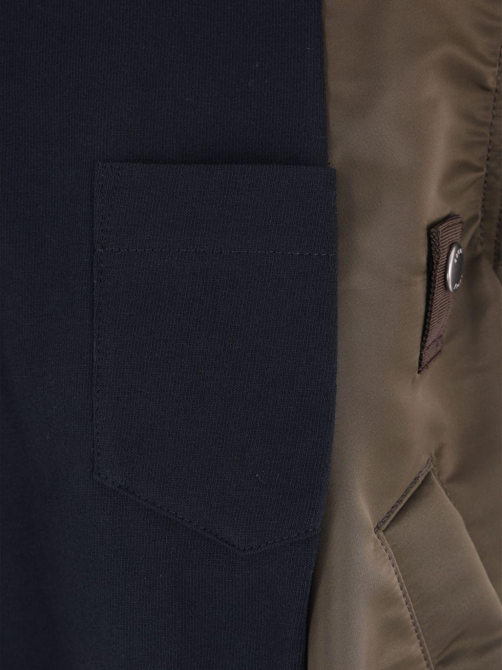 Nylon Twill And Cotton Jersey T-shirt 2507998 532 DARK KHAKI X NAVY SACAI