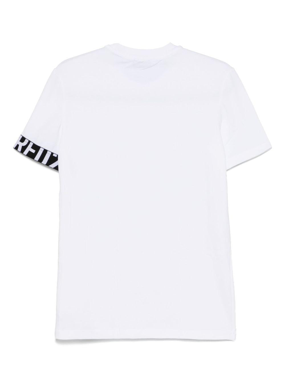 Mini t-shirt basic con colletto rotondo DSQUARED2 D9M3S5770 110 WHITE BLACK DSQUARED2