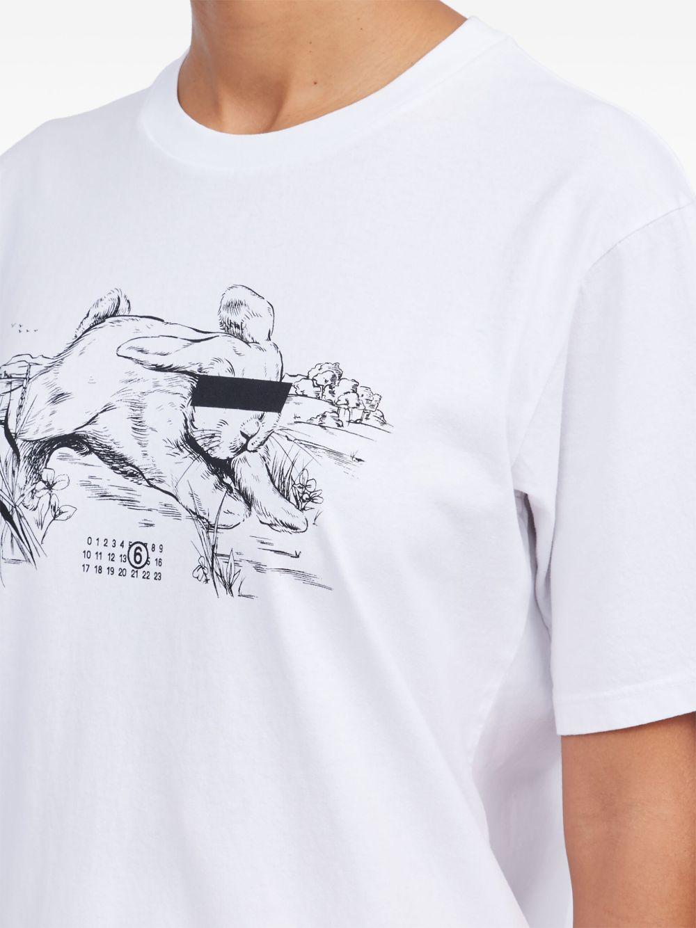 T-shirt con stampa illustrata<BR/> SH2GC0024M20108 100 MM6 MAISON MARGIELA