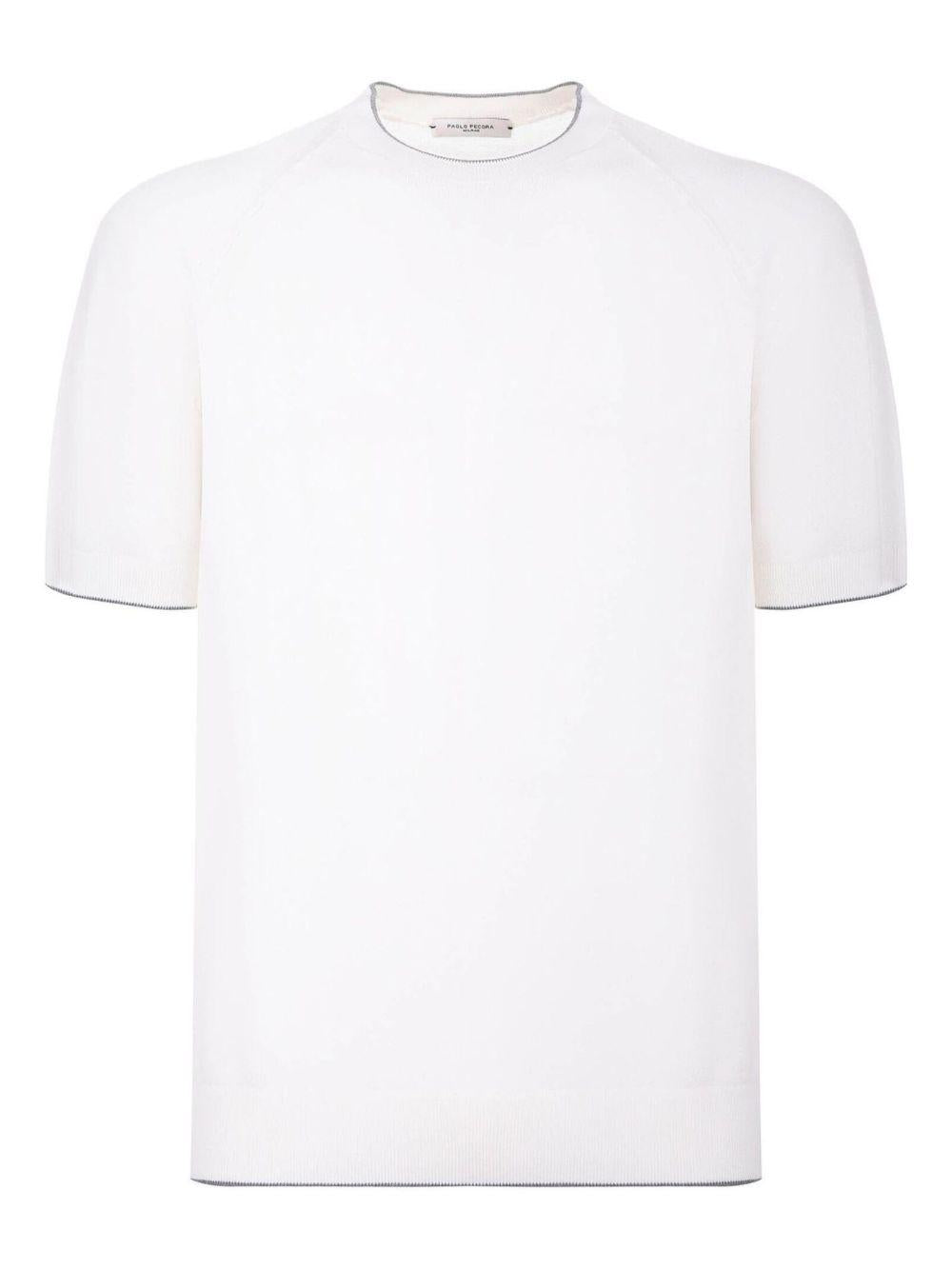 T-shirt in maglia di seta e cotone A017F100 1102 PAOLO PECORA