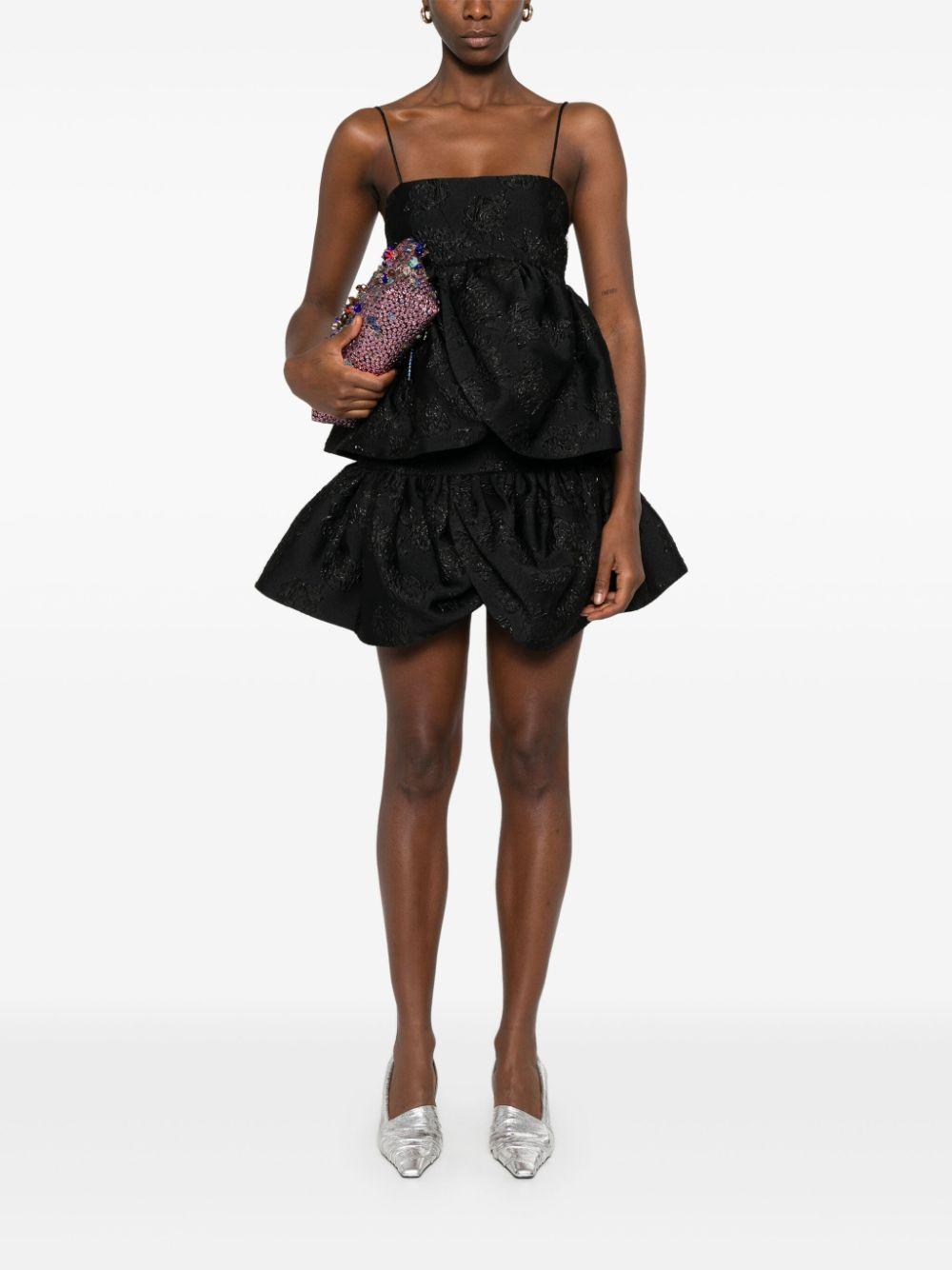 Minigonna con effetto jacquard 113602100 100 BLACK ROTATE