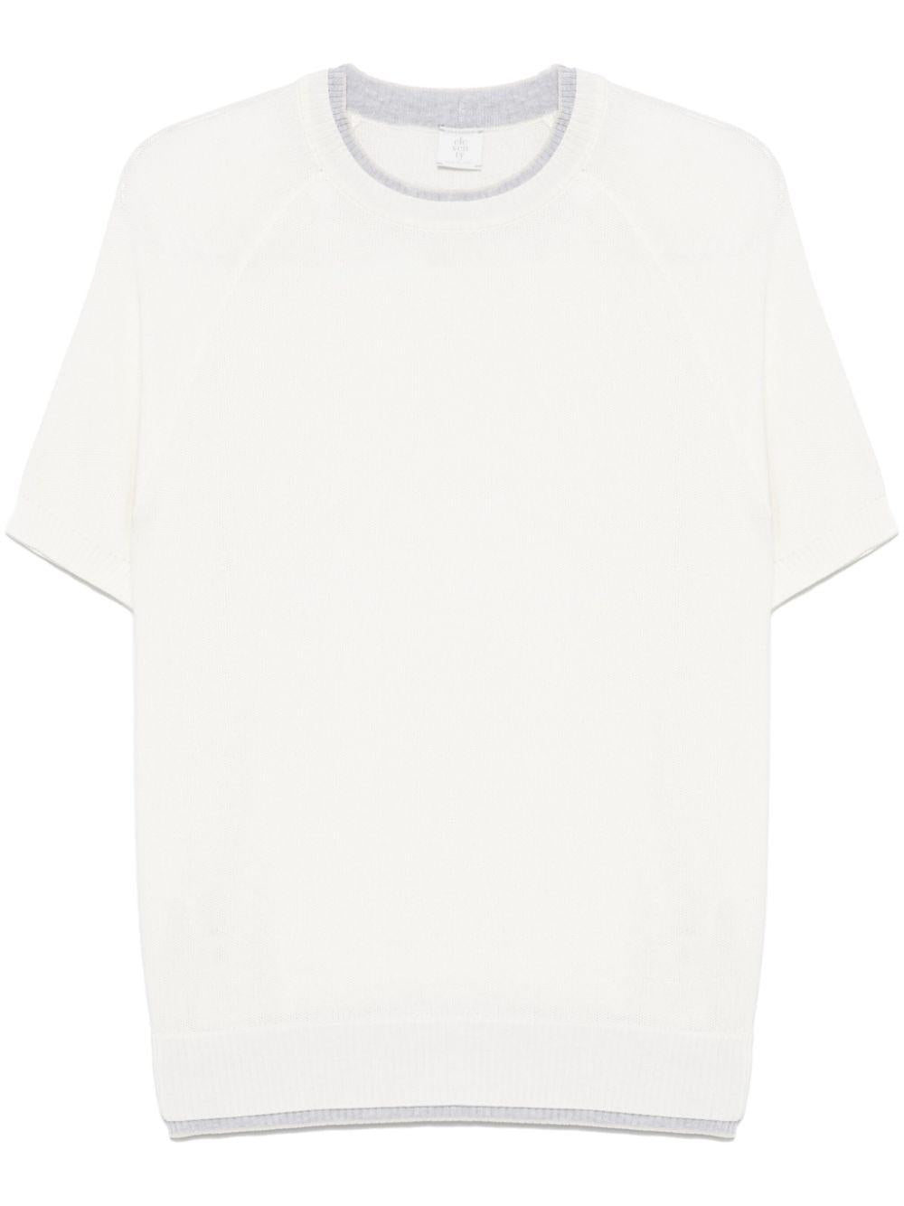 T-shirt con design a strati K76MAGK59MAG0K025 011302 WHITE LIGHT GRAY SAND ELEVENTY