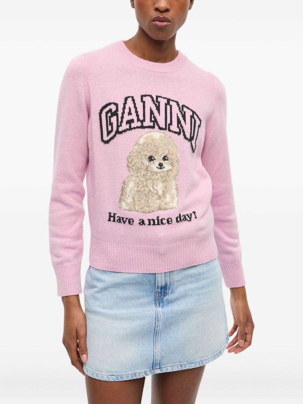 Pink Poodle Jumper K2499 868 CHALK PINK GANNI