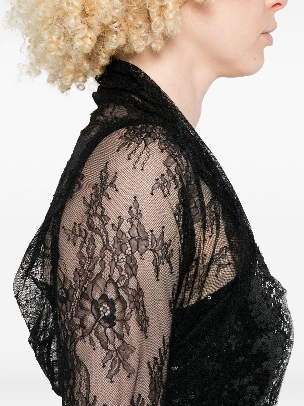 Giacca in Pizzo a Maniche Lunghe 252U33026620 0555 NERO ALBERTA FERRETTI