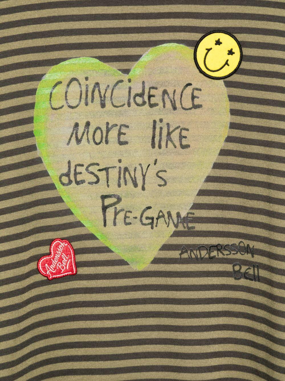 Heart Message Stripe Layered L/S T-Shirt ATB1430M KHAKI ANDERSSON BELL
