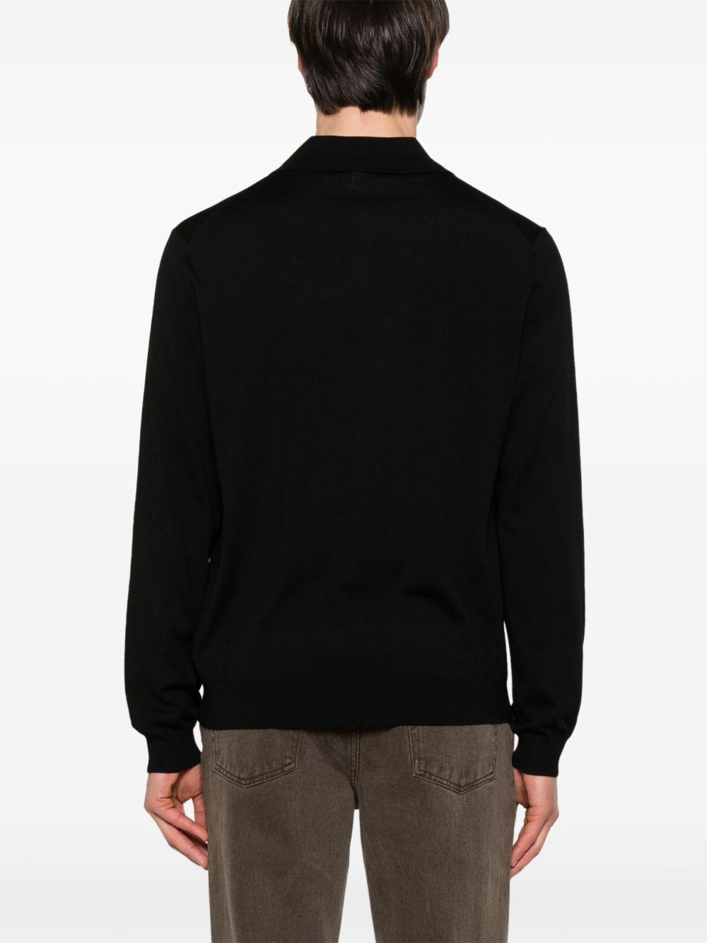 Merino wool polo shirt 3062 999 BLACK SUNFLOWER