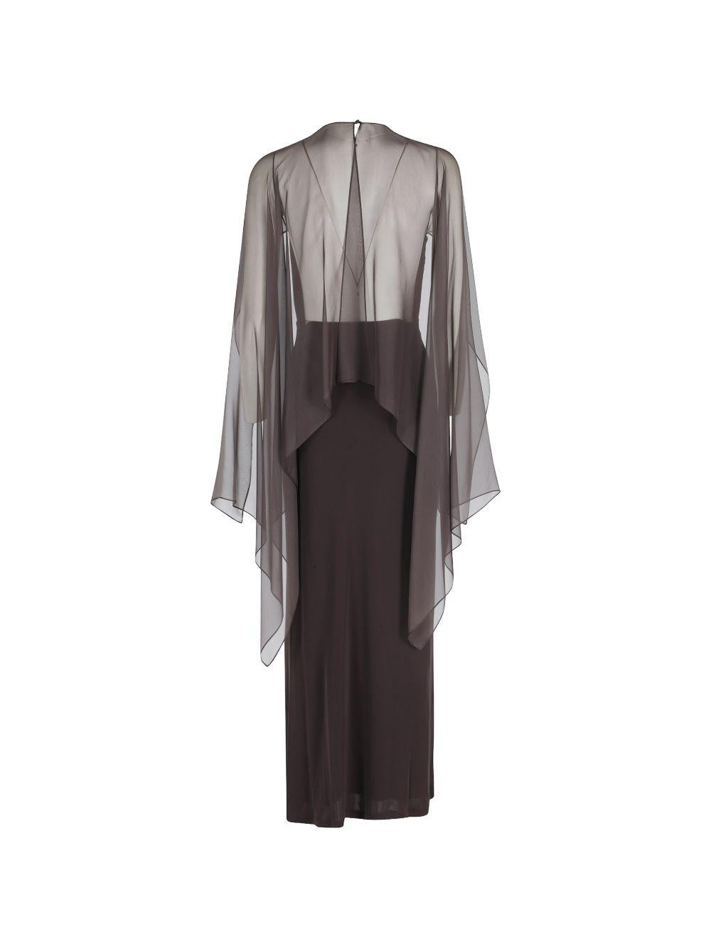 Overlay maxi dress A04220124 0102 MARRONE ALBERTA FERRETTI