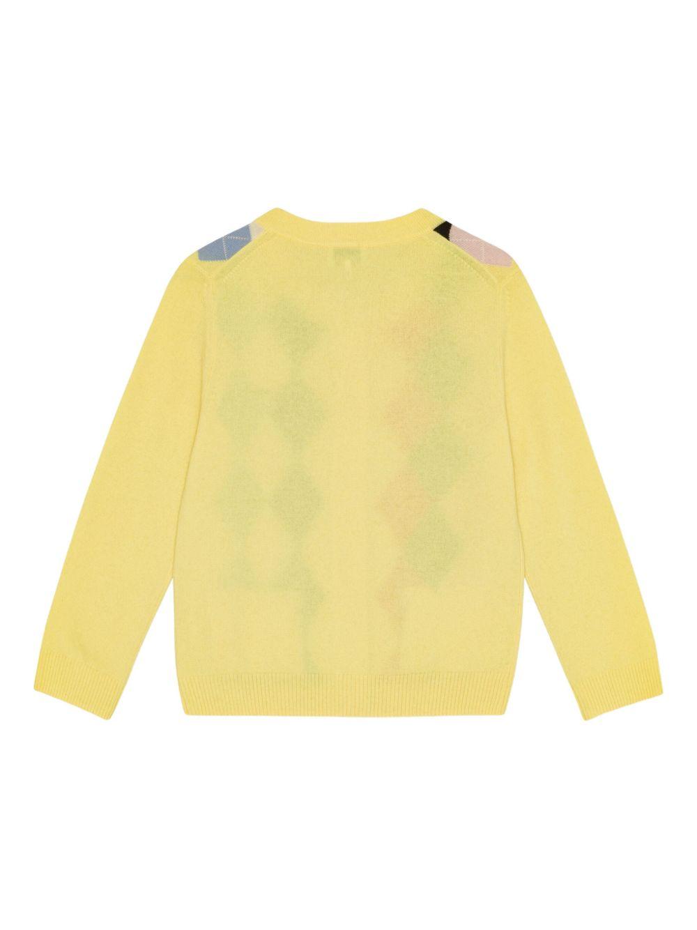 Ivory Printed Wool Mix Cardigan K2533 122 PEAR SORBET GANNI