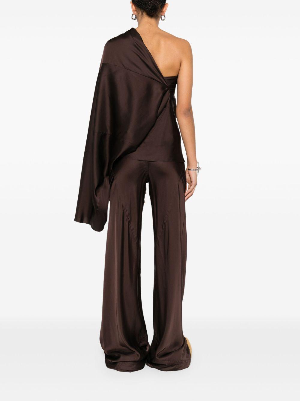 One-sleeve top RP01E7234SCH 14 MAHOGANY RICK OWENS