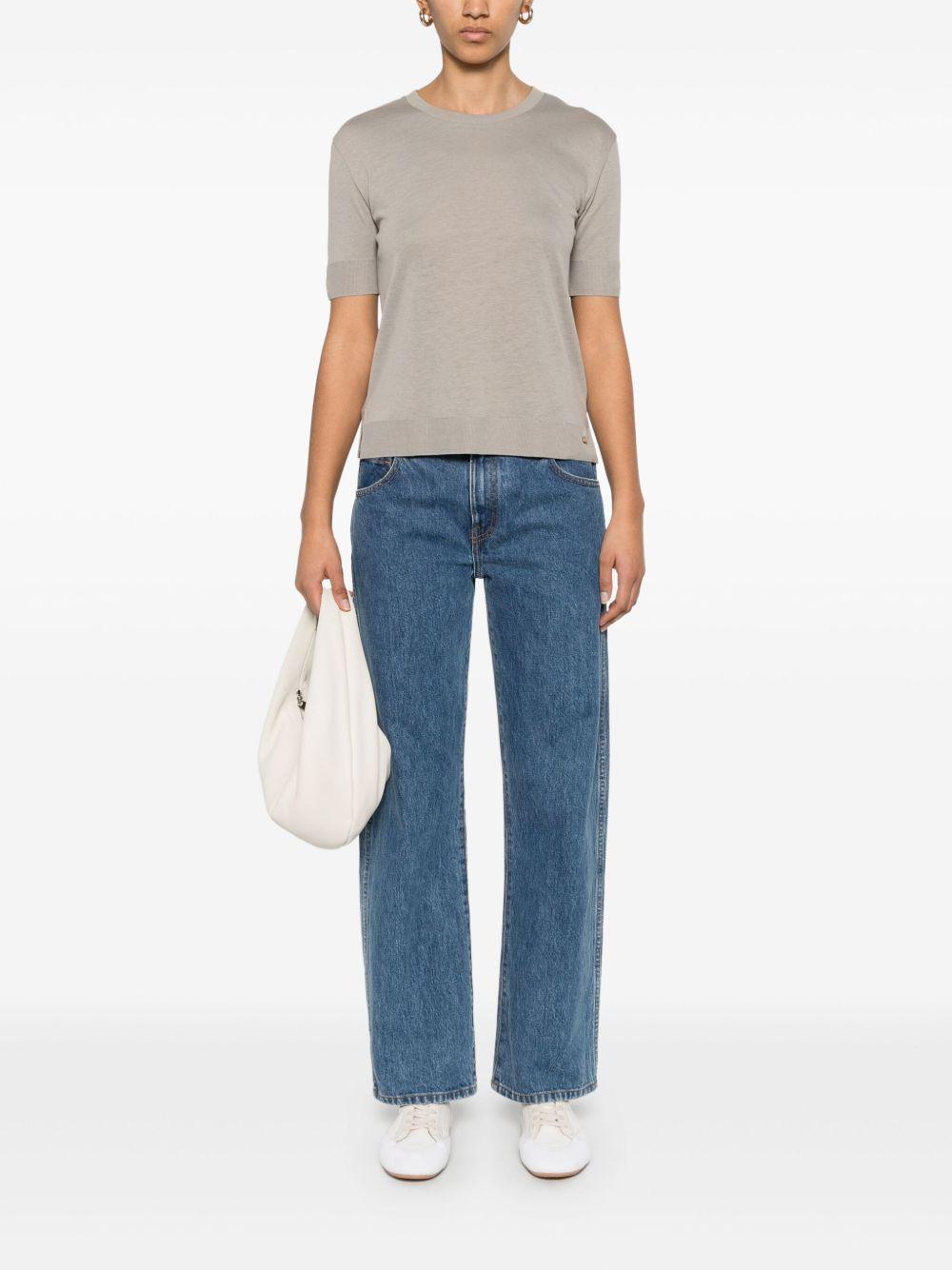 T-shirt in Glam Knit Effect JG000223D52056 2600 Tortora HERNO