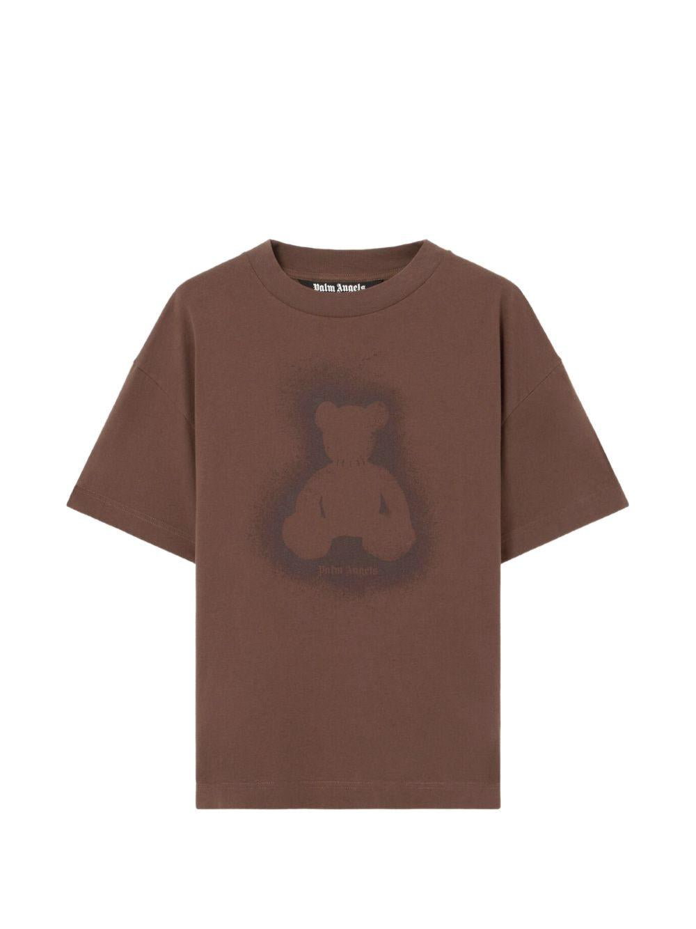Spray Bear T-Shirt PMAA109S26JER001 606E BROWN PALM ANGELS