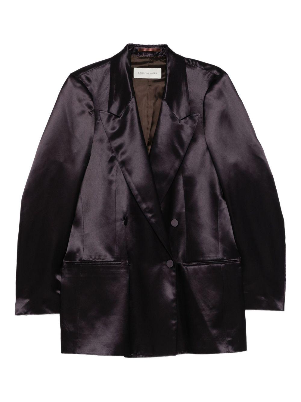 Oversized Duchesse Blazer BLINK2071 402 DARK PURPLE DRIES VAN NOTEN