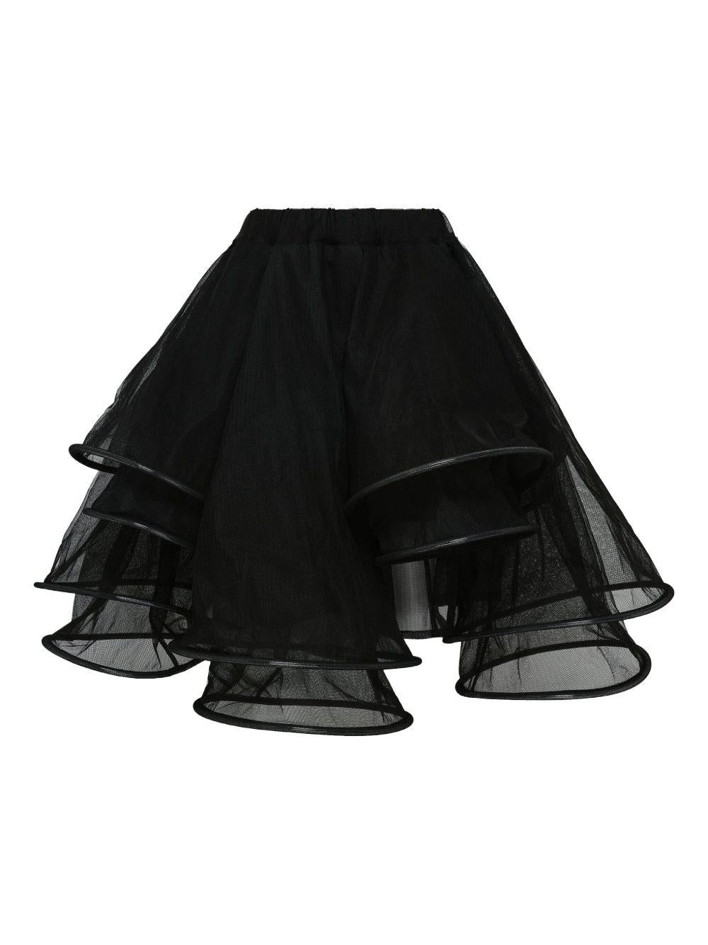 Sheer Pleated Skirt 3PS002051 BLACK NOIR KEI NINOMIYA