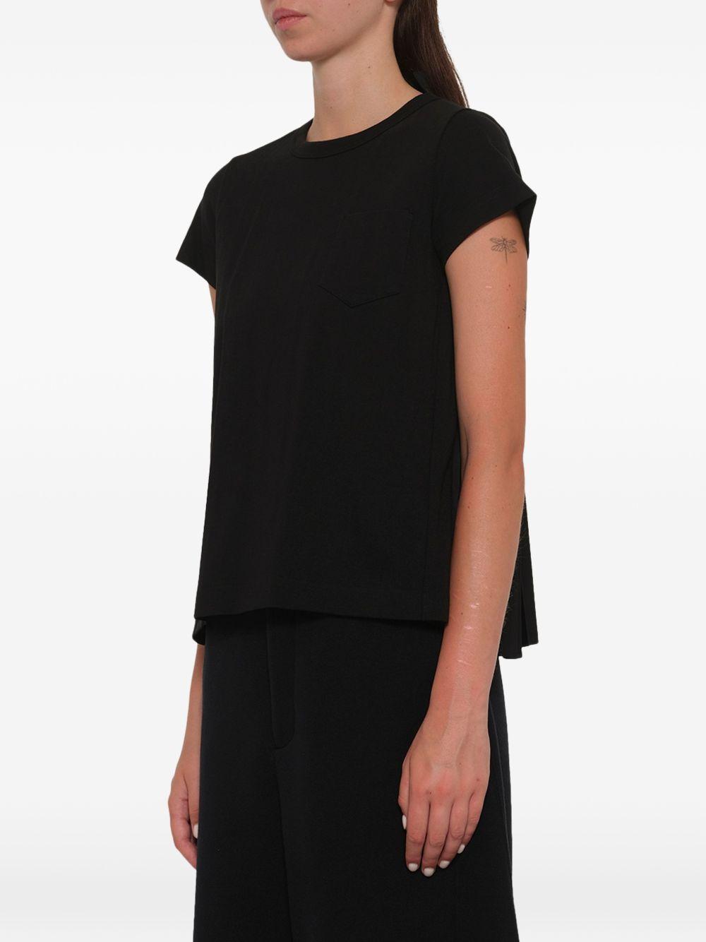 pleated-back pocket T-shirt SCW352 002 BLACK SACAI
