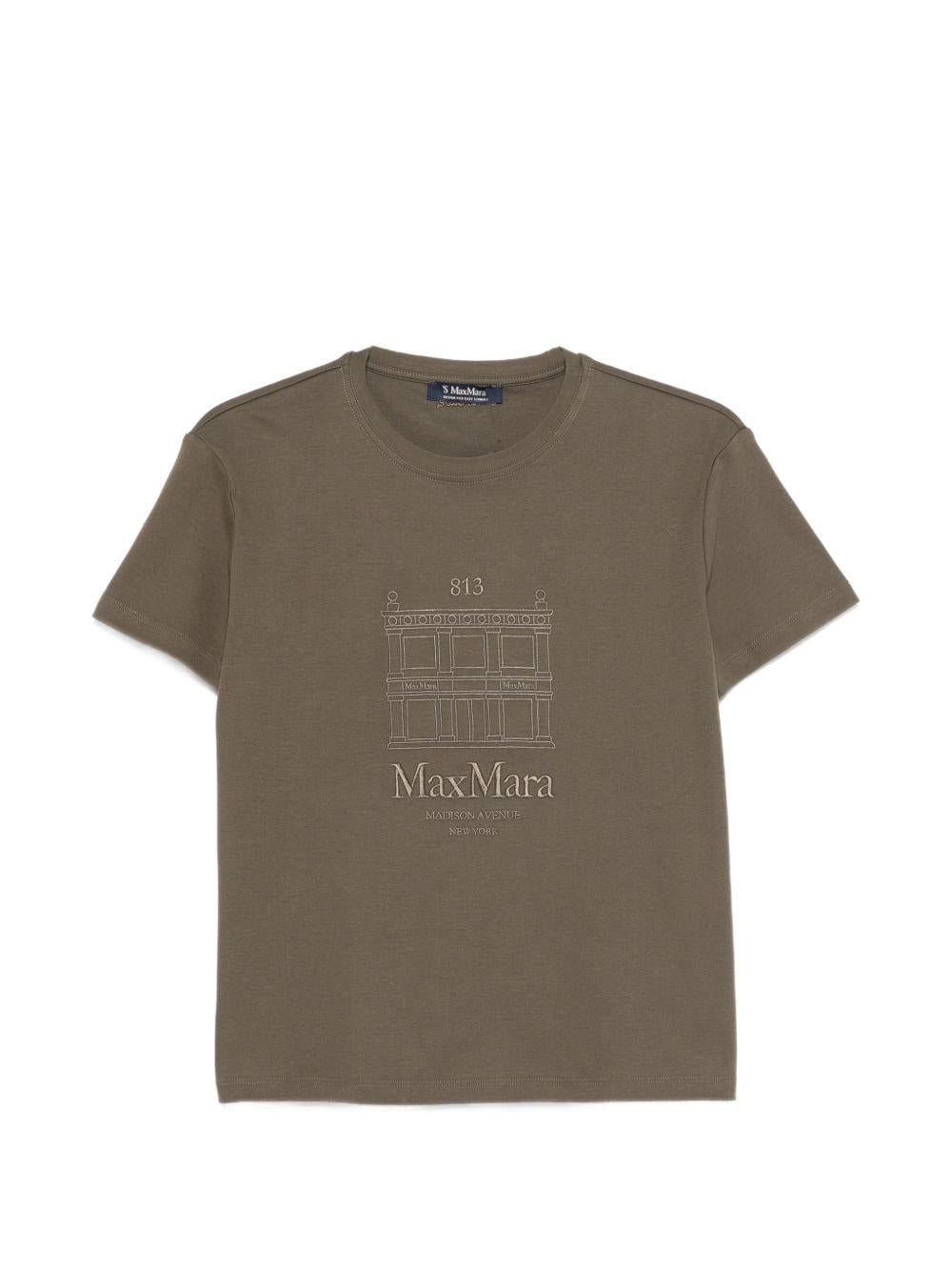 T-Shirt In Cotone SMMBELLA 009 KHAKI S MAX MARA