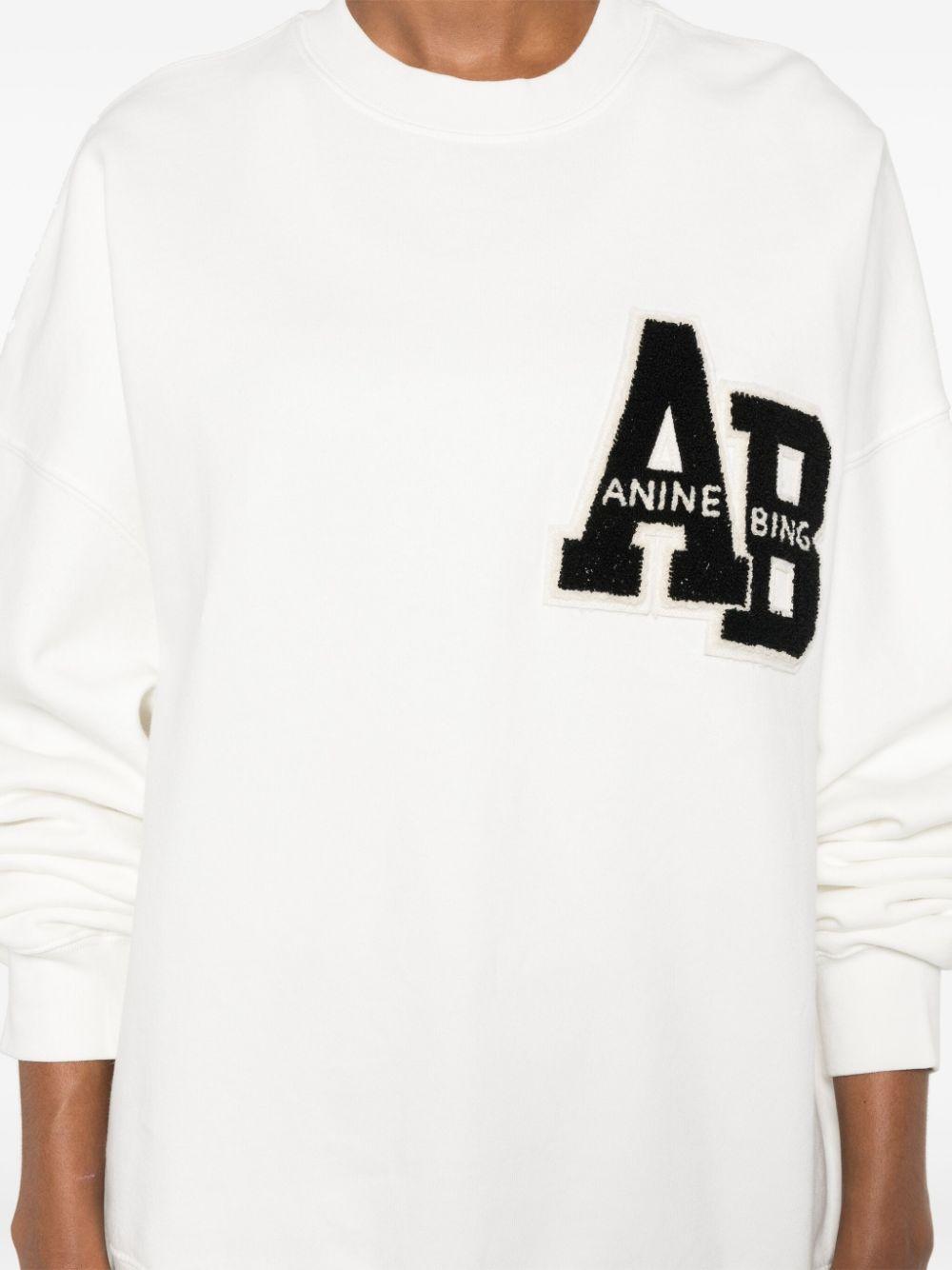 Miles Oversized Sweatshirt Letterman - Off White A0810074OFW1 OFF WHITE ANINE BING
