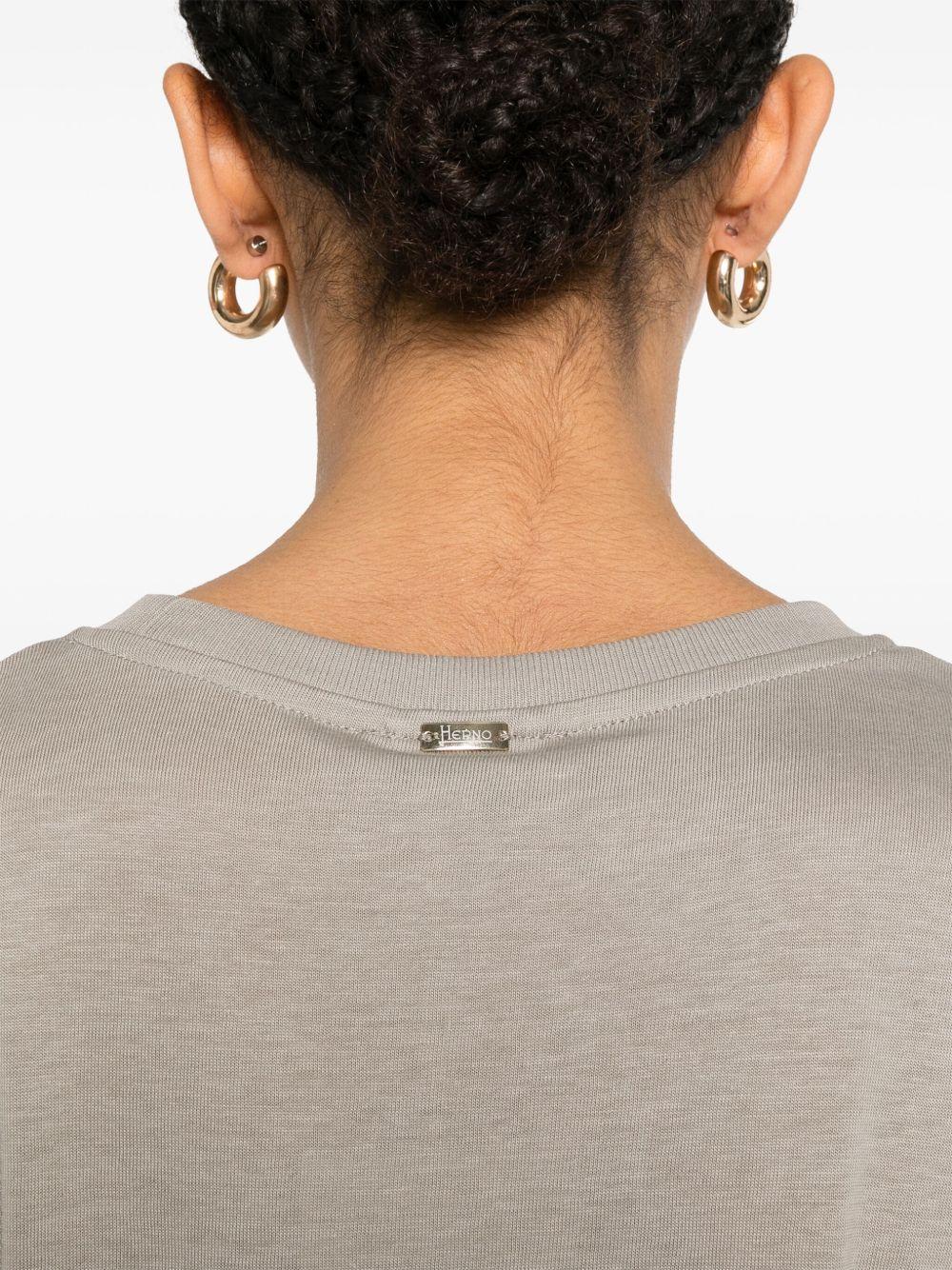 T-shirt in Glam Knit Effect JG000223D52056 2600 Tortora HERNO