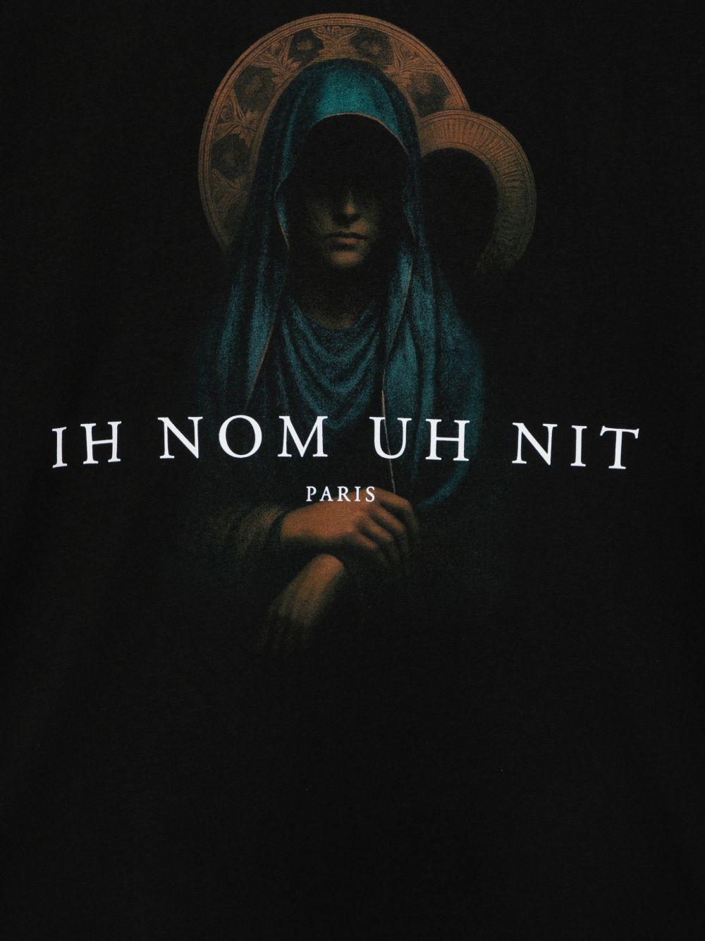 IH NOM UH NIT - T-shirt Holy Mary Print NUS26206 003 BLACK IH NOM UH NIT