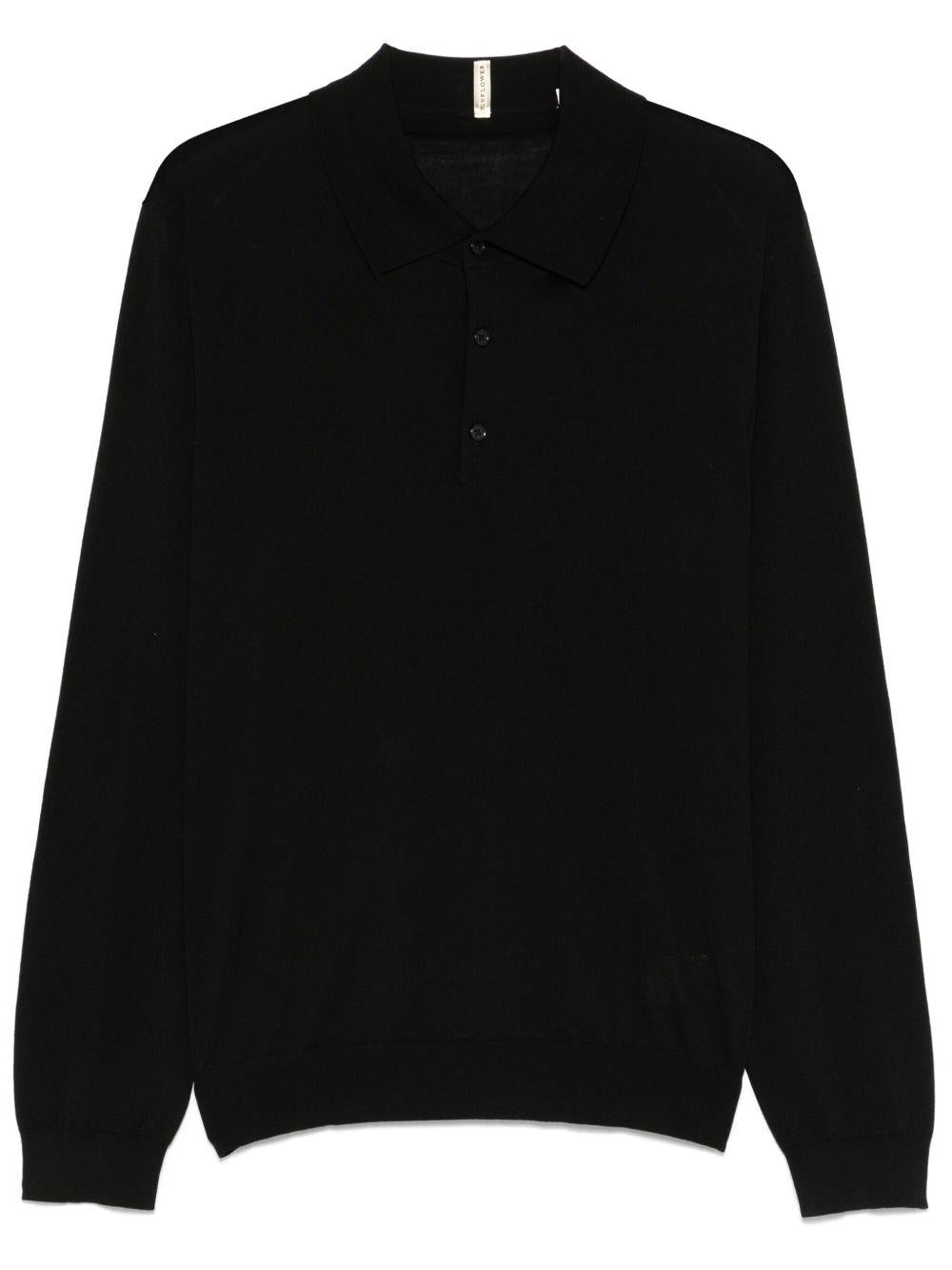 Merino wool polo shirt 3062 999 BLACK SUNFLOWER