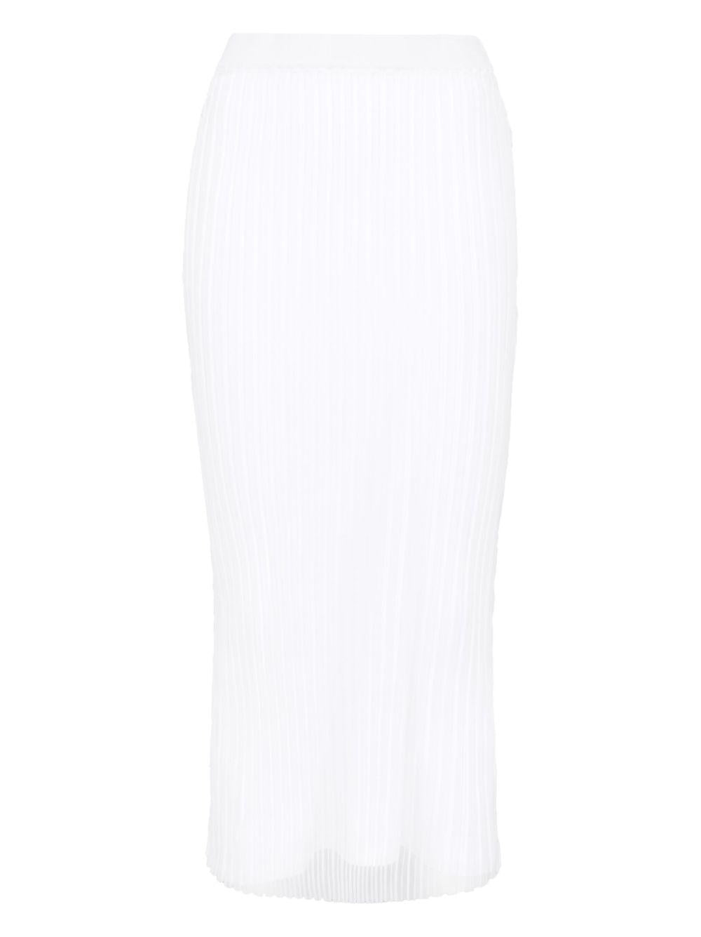Gonna midi in maglia a coste<BR/> ALBUM1234MM12166 001 BIANCO OTTICO SPORTMAX