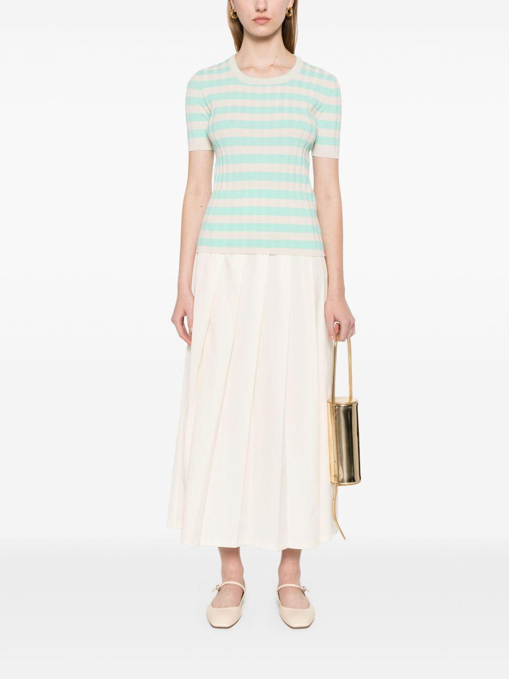 Top a righe B09021 88 LINO ACQUA ROBERTO COLLINA