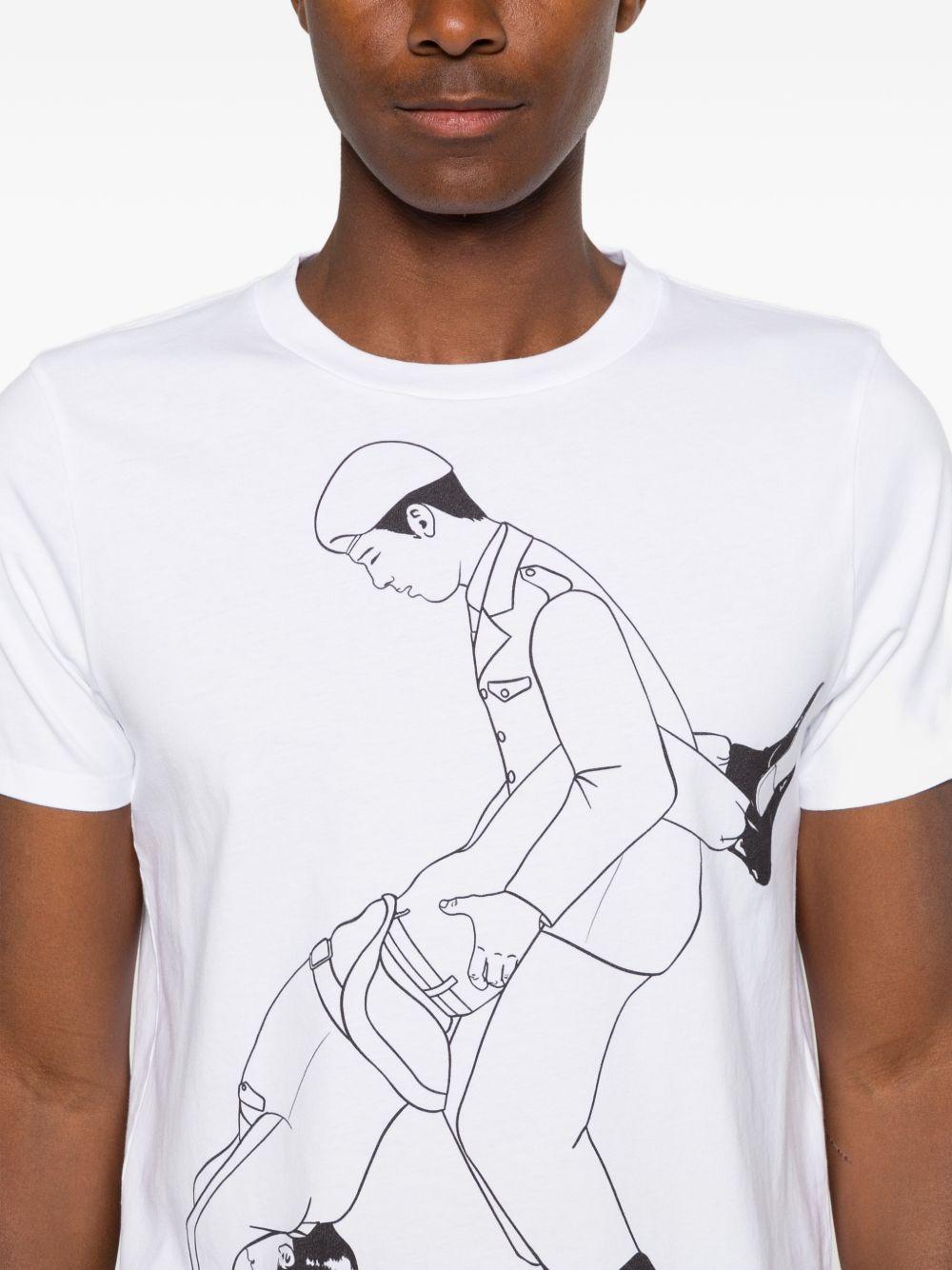 Tee Kamasutra Print 2602UTO491W109 0100 WHITE BLACK JEAN PAUL GAULTIER