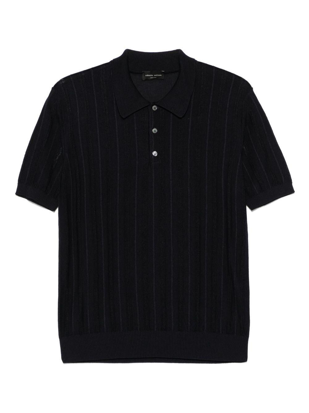 Polo in maglia RB15124 10 NAVY ROBERTO COLLINA