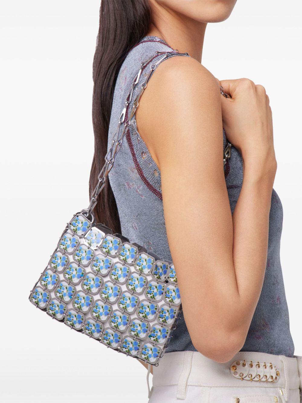 25PSS0494MET718 V473 FLOWERS SILVER RABANNE