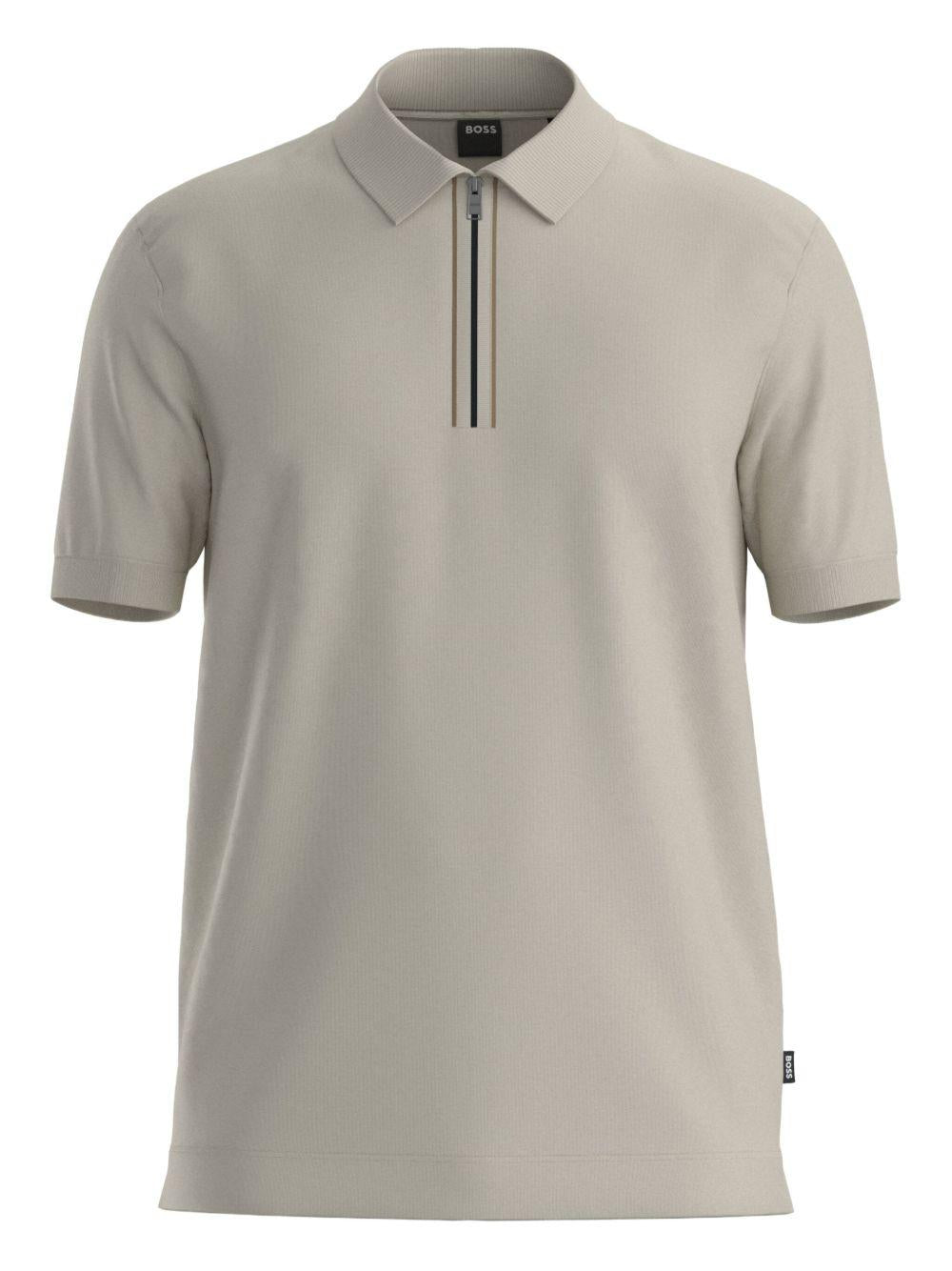 Polo con zip 50543880 131 OPEN WHITE BOSS