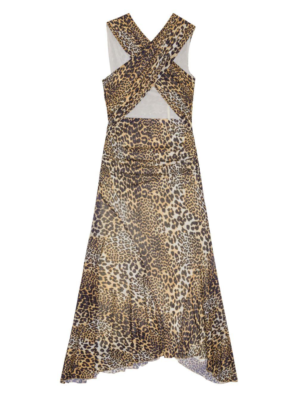 Abito lungo con stampa leopardata T4133 943 LEOPARD GANNI