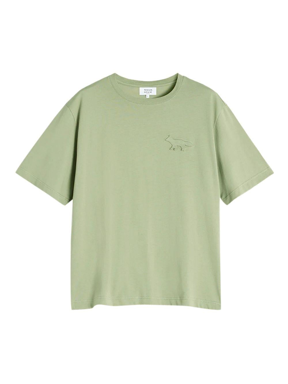 Profile Fox-Embossed T-Shirt<BR/> OM00116KJ7016 0077 TURF GREEN MAISON KITSUNE