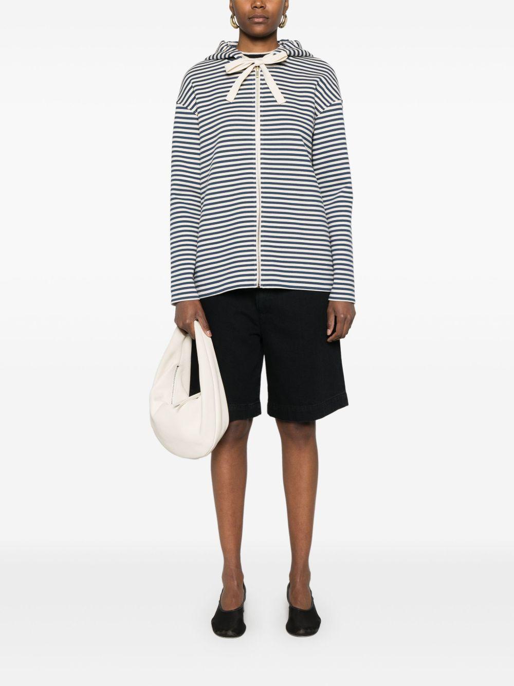 Felpa con cappuccio Doria DORIA 009 WHITE BLUE S MAX MARA