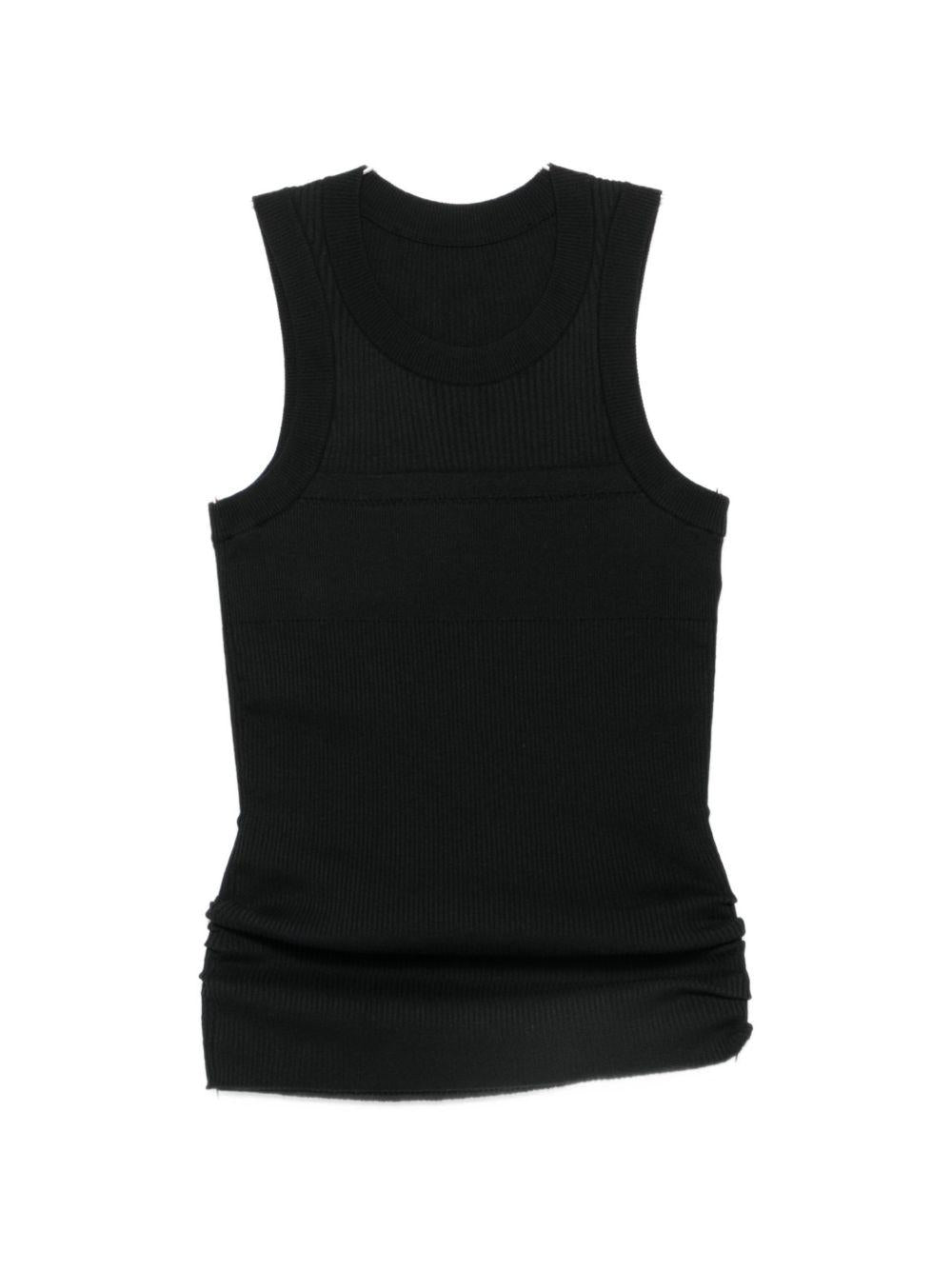 Top smanicato in cotone 2608400 001 BLACK SACAI