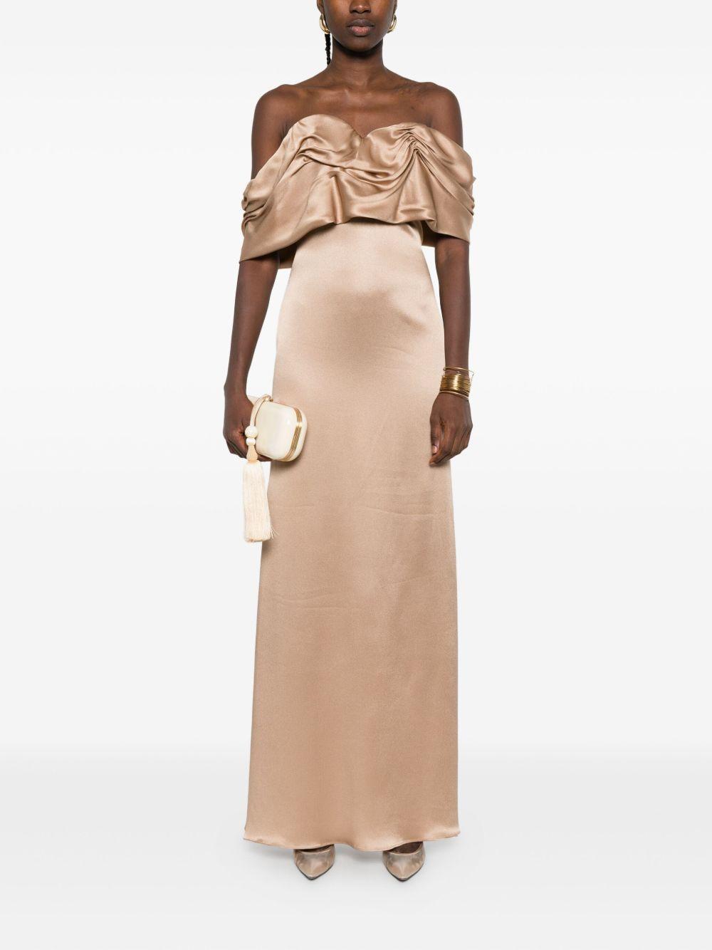 Abito monospalla drappeggiato 05FWDR50005301 23 BEIGE GIUSEPPE DI MORABITO