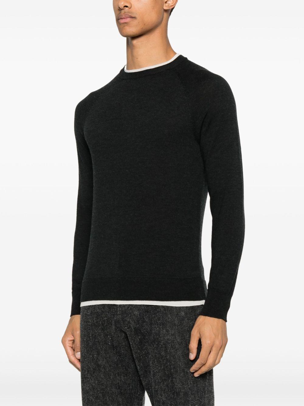 Maglione con finitura a contrasto L76MAGL79MAG0L029 1502 GRIGIO SABBIA ELEVENTY