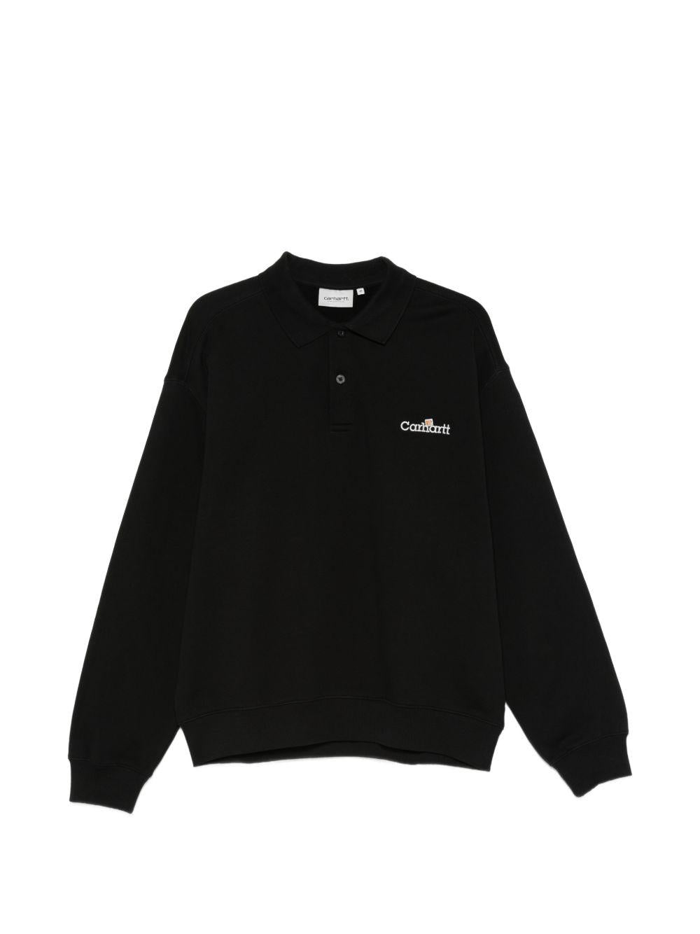 WIP Label Polo Sweatshirt Cotton I036349 89XX BLACK CARHARTT WIP