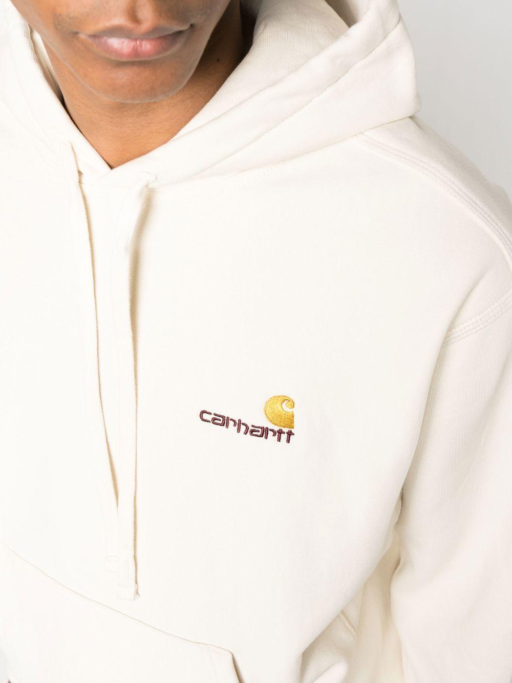 Hooded American Script Sweatshirt I028279 05XX NATURAL CARHARTT WIP