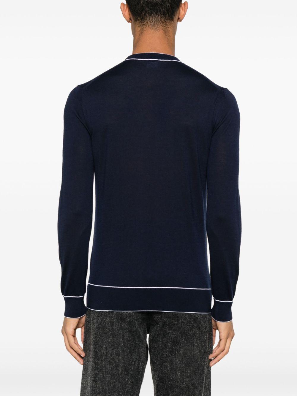 Maglia con dettagli a contrasto L76MAGL35MAG0L018 1101 BLUE BIANCO ELEVENTY