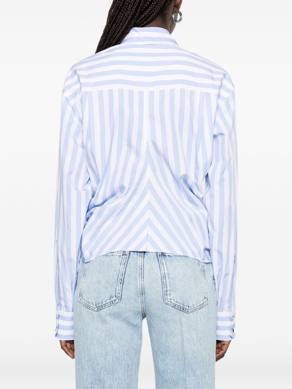 Camicia In Popeline Rigato SPXPALMIZI 003 BIANCO CELESTE SPORTMAX
