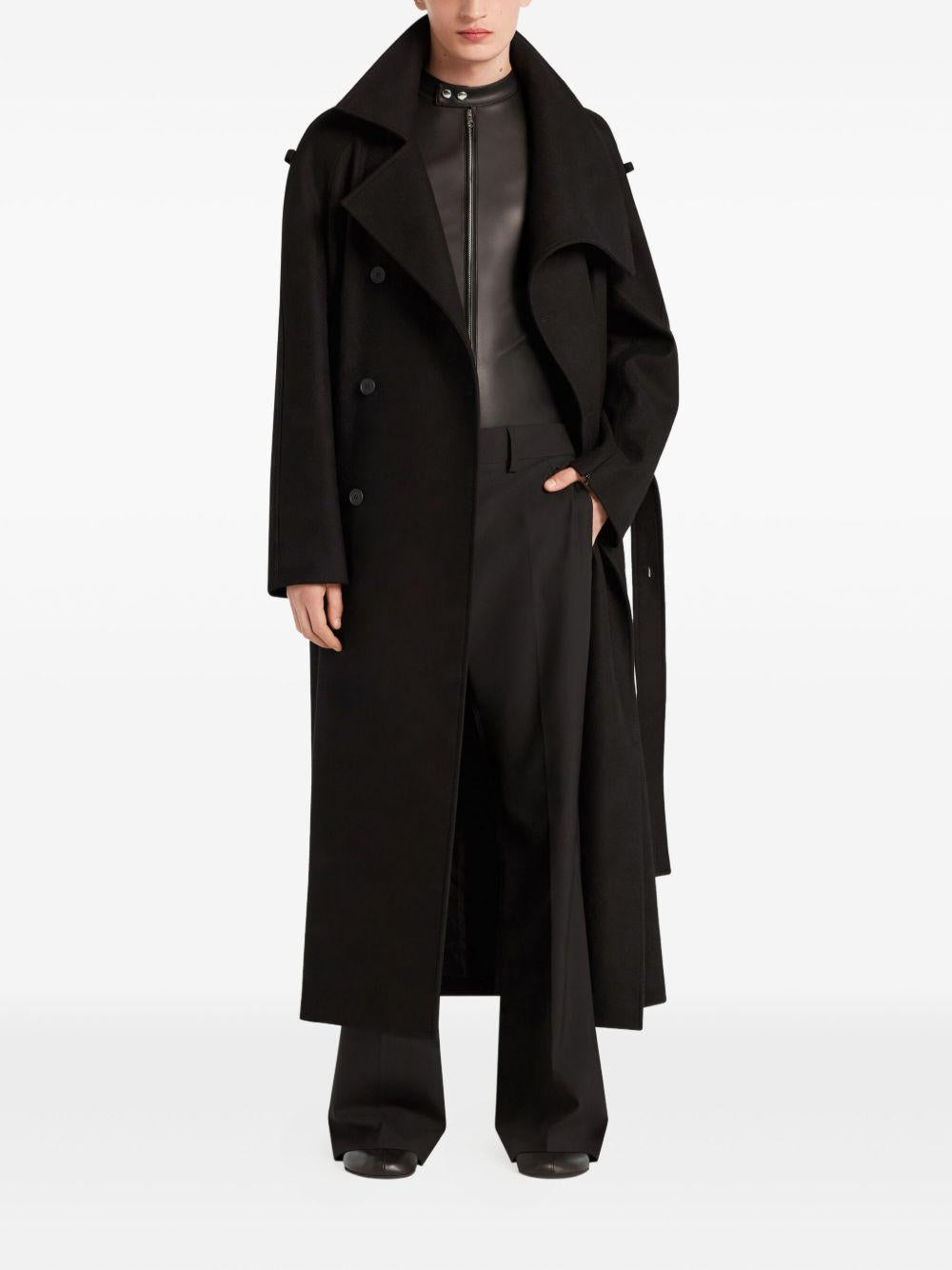 Oblique Wool Trench Coat 325CMA236WO0036 9999 BLACK COURREGES