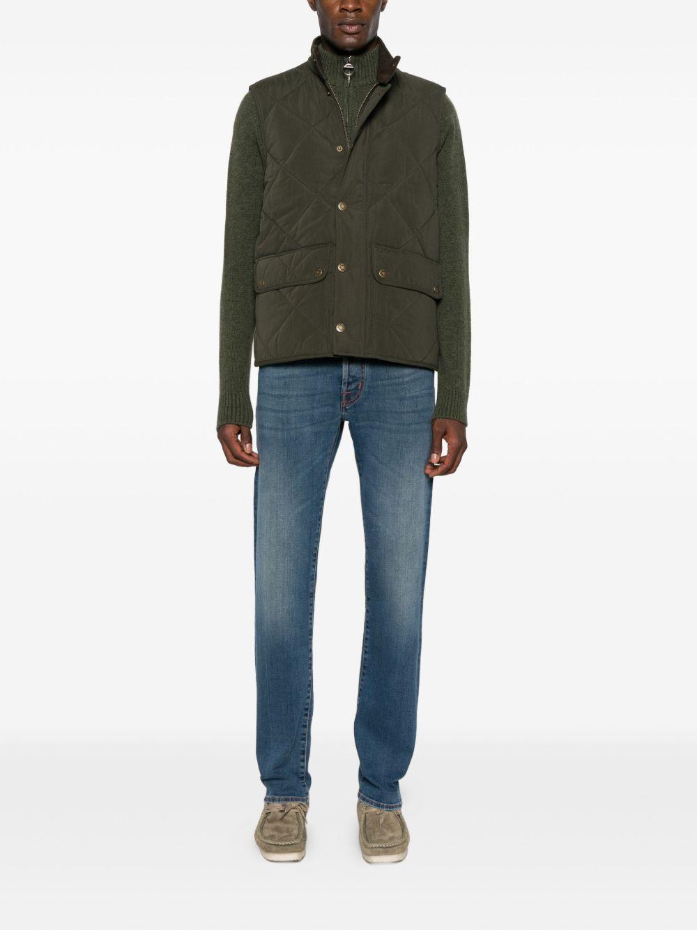 Maglione con zip corta Grangetown MKN1653MKN OL54 MID OLIVE BARBOUR