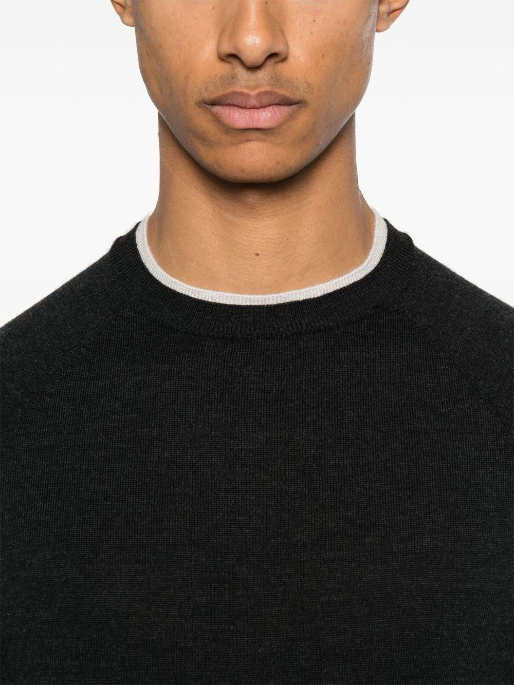 Maglione con finitura a contrasto L76MAGL79MAG0L029 1502 GRIGIO SABBIA ELEVENTY